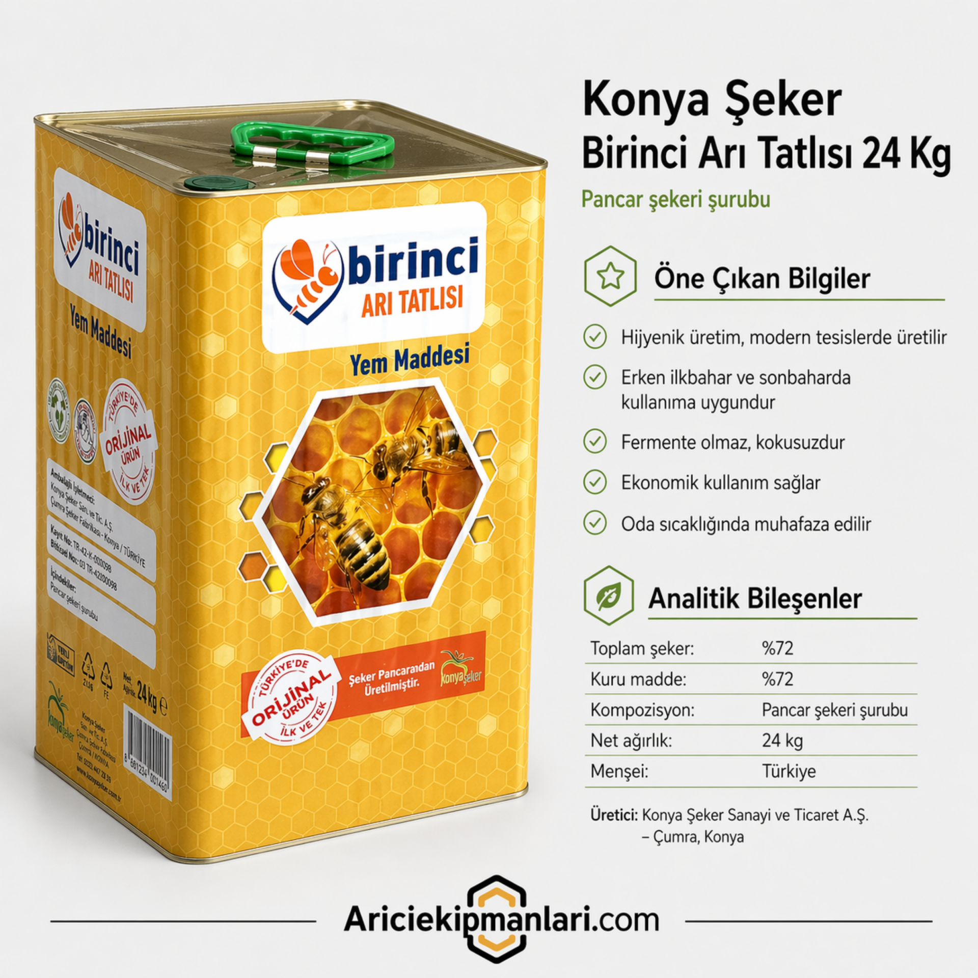 Konya Şeker Birinci Arı Tatlısı 24 Kg