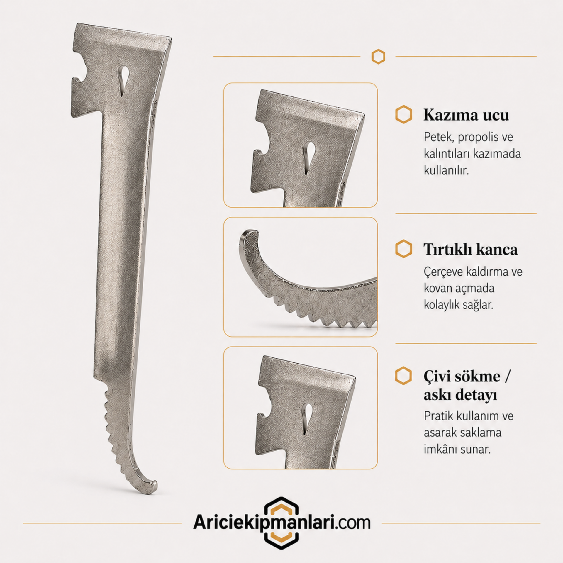 J Tipi Çerçeve Kaldırma ve Kazıma El Demiri